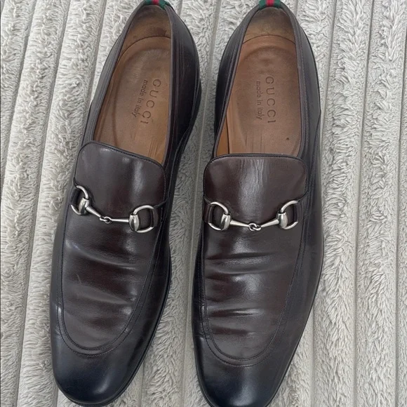 Gucci | Shoes | Vintage Gucci Dark Brown Leather Slipon  display picture 2